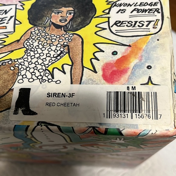 Jeffrey Campbell Siren-3F Calf Hair Pointed Ankle Boot in Red Cheetah Print - Picture 7 of 7